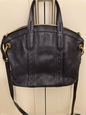 OrYANY Dark Indigo Pebbled Leather Women's Satchel Bag
